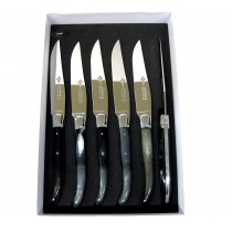 Arvalet Genes David - Estuche 6 cuchillos mesa de asta prensada