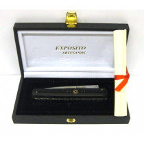 Exposito - Navaja pluma búfalo/damascus