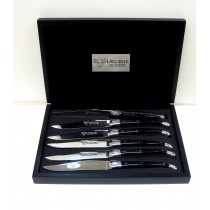 Laguiole en Aubrac - Estuche de 6 cuchillos hechos con asta de búfalo 2